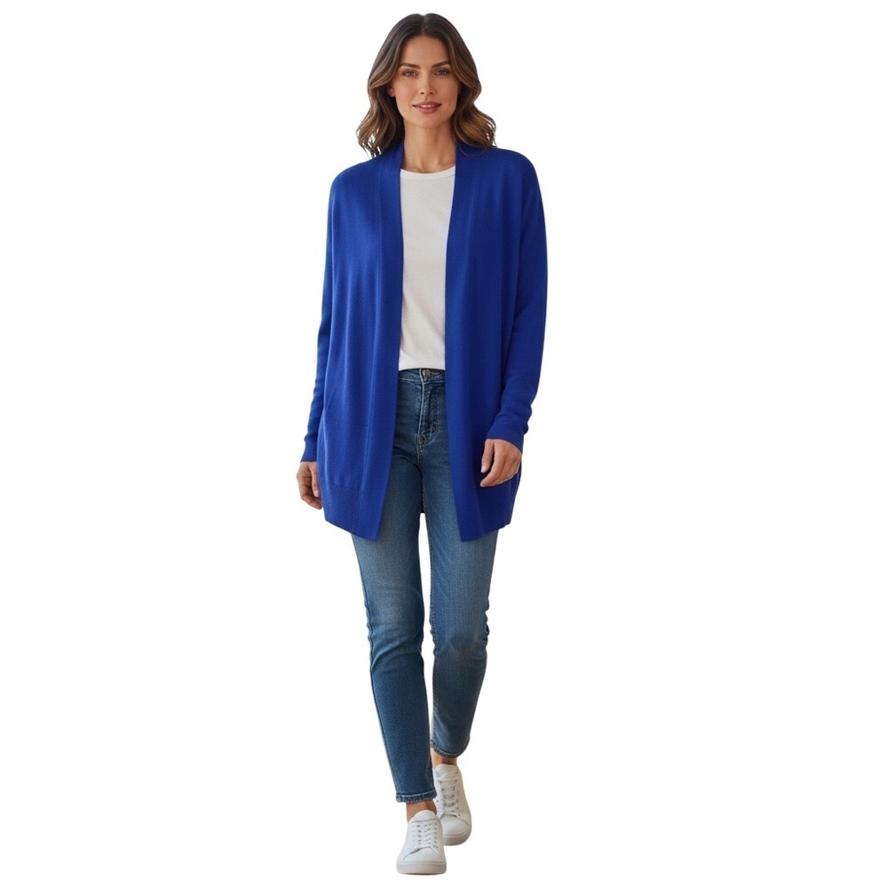 Banana Republic Rib Easy Open womens cardigan sweater size XL royal blue NWT